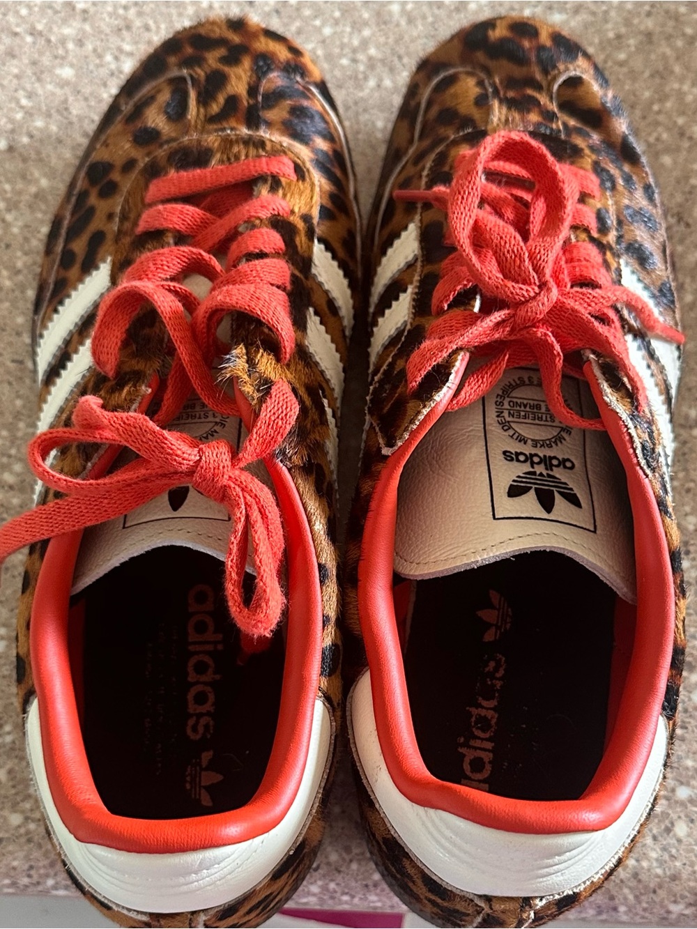 Adidas Leopard Print Samba Sneakers with Red Laces Size 10 women’s - Picture 7 of 8